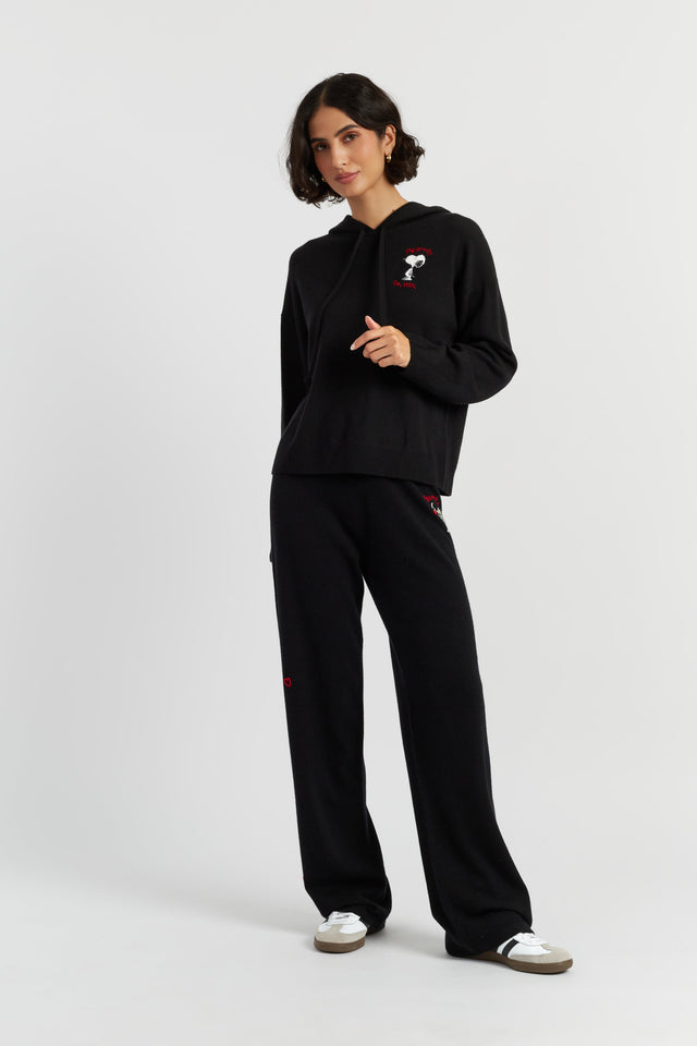 Black Wool-Cashmere Peanuts Originals Hoodie image 3