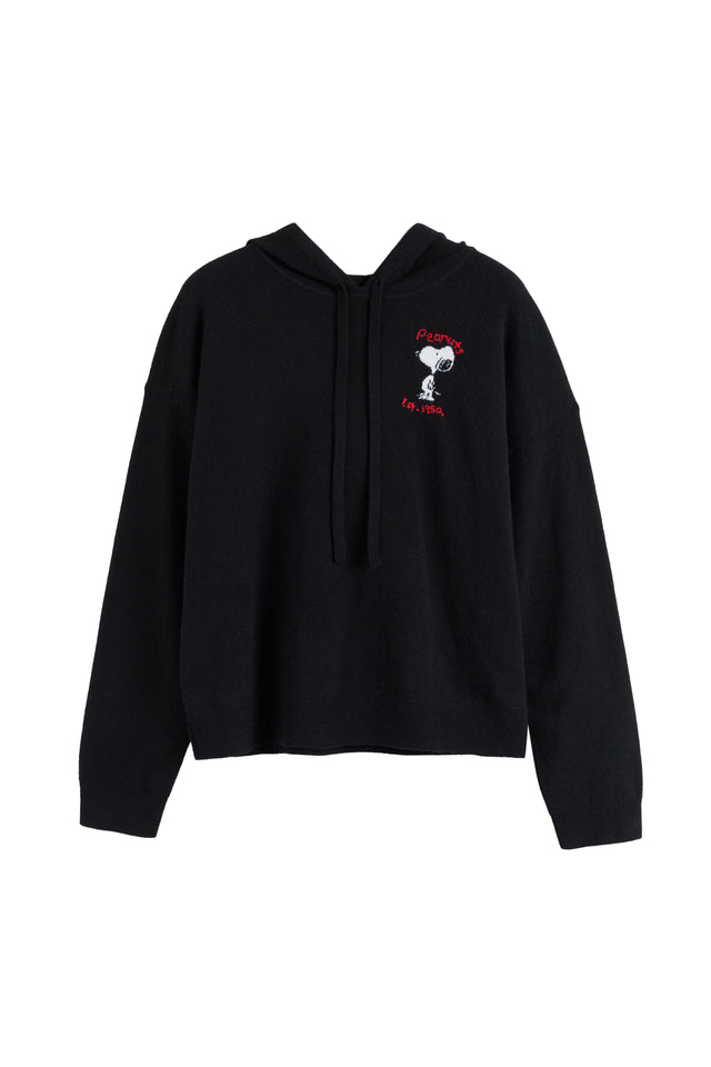 Black Wool-Cashmere Peanuts Originals Hoodie image 5