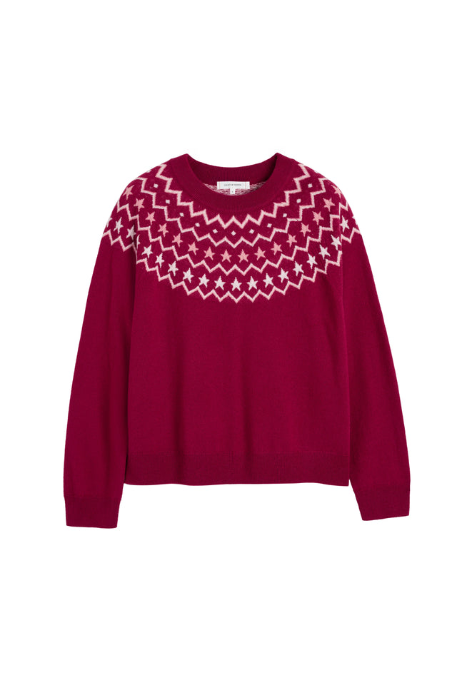 Cherry Wool-Cashmere Fair Isle Sweater image 4