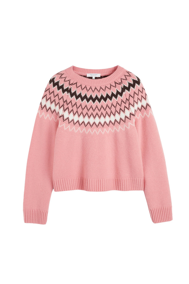 Salmon Wool-Cashmere Fair Isle Sweater image 4