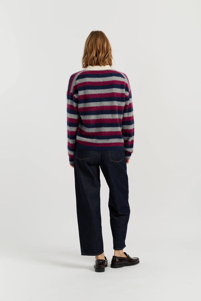 Multi Merino Stripe Polo Top image 3