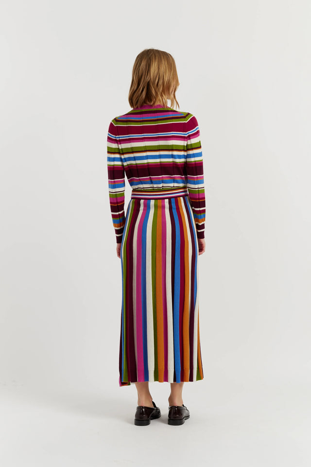 Multi Merino Stripe Skirt image 3