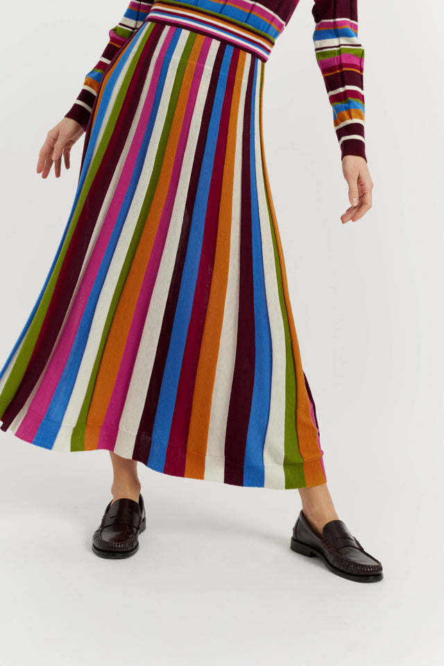 Multi Merino Stripe Skirt image 1