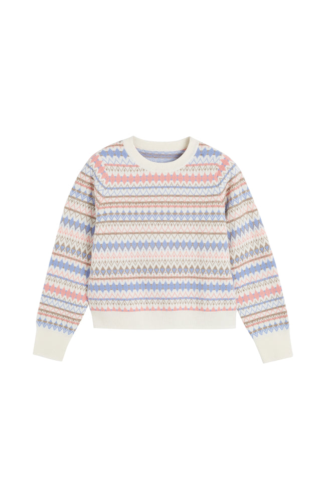 Cream Wool-Cashmere Fair Isle Sweater image 4