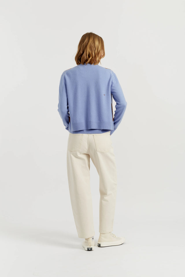Baby-Blue Wool-Cashmere Diamond Cardigan image 3
