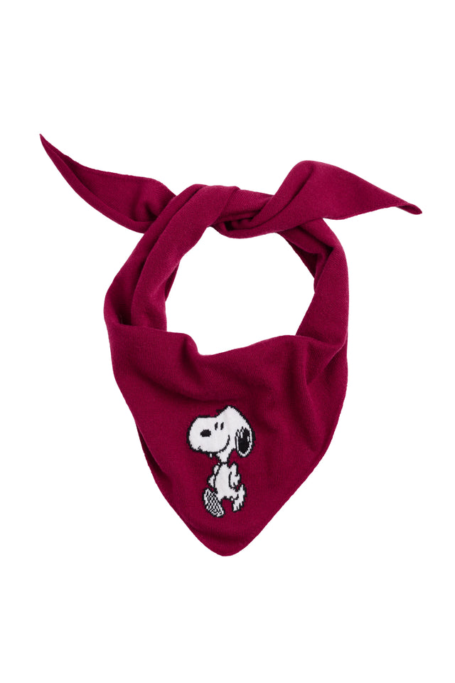 Cherry Wool-Cashmere Snoopy Triangle Scarf image 3