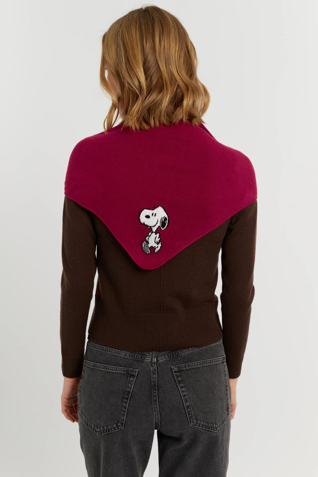 Cherry Wool-Cashmere Snoopy Triangle Scarf image 2
