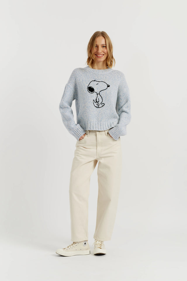 Blue Merino Snoopy Marl Sweater image 2