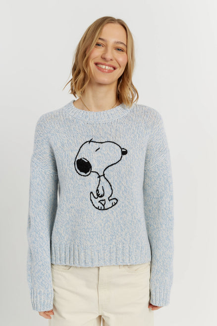 Blue Merino Snoopy Marl Sweater
