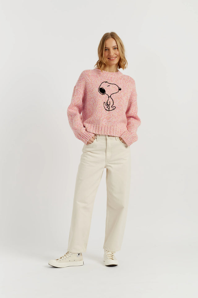 Pink Merino Snoopy Marl Sweater image 2