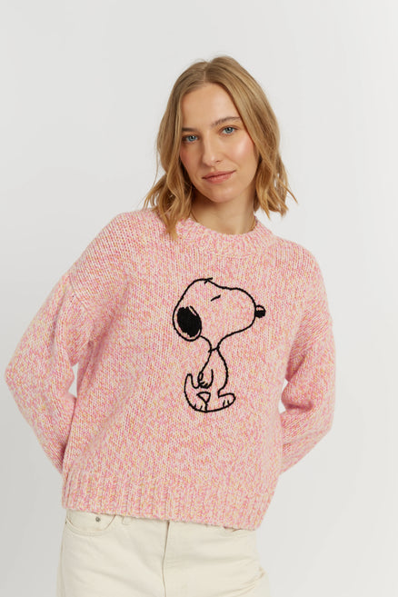 Pink Merino Snoopy Marl Sweater