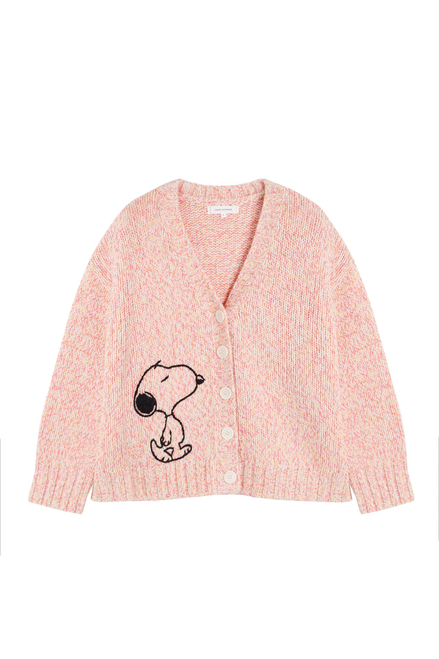 Pink Merino Snoopy Marl Cardigan image 4