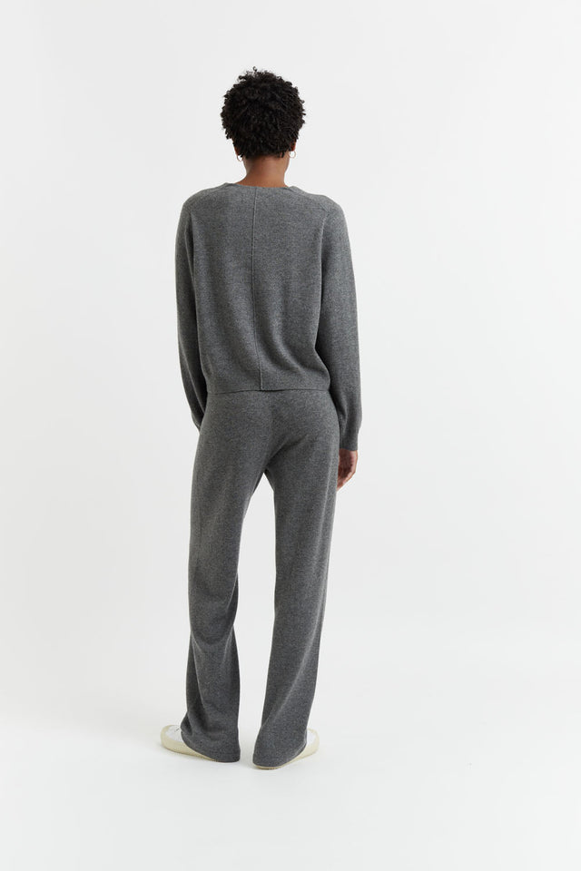 Grey Wool-Cashmere Cropped Cardigan image 2