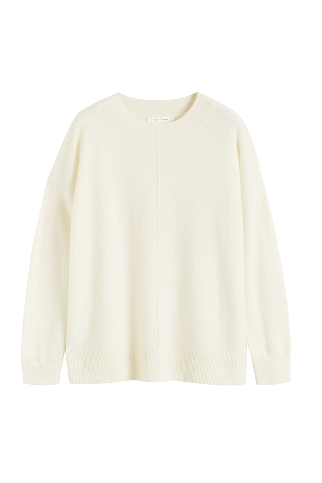 Cream Wool-Cashmere Slouchy Sweater image 4