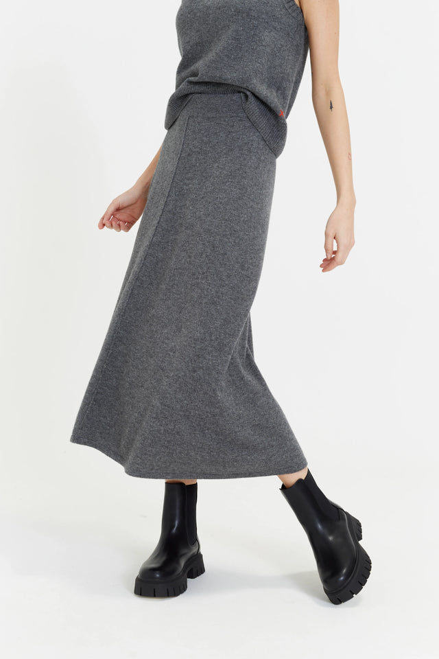 Grey Wool-Cashmere Midi Skirt image 2