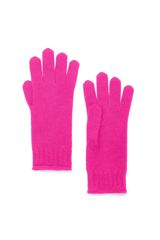 Women's Chinti and Parker Gloves Hot Pink Wool-Cashmere Gloves One Size image 2