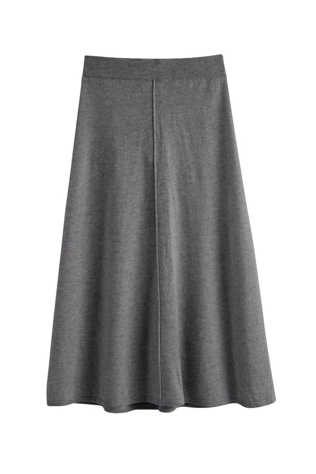 Grey Wool-Cashmere Midi Skirt image 5