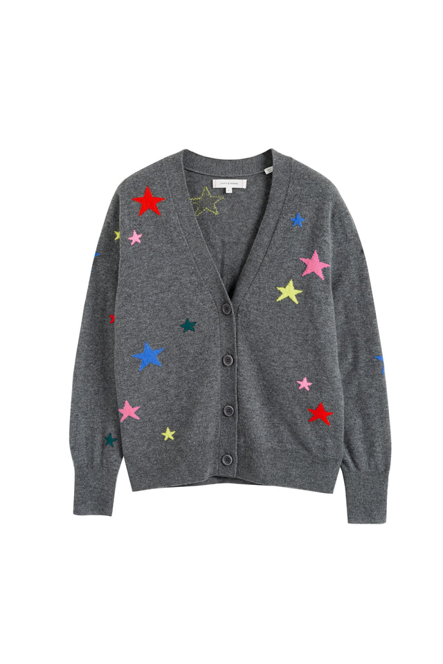 Grey Wool-Cashmere Star Cardigan image 4
