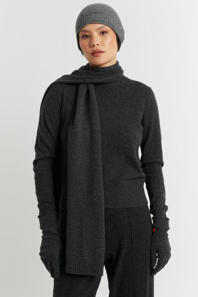 Charcoal Wool-Cashmere Scarf image 1