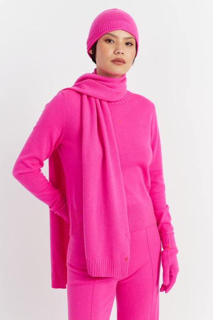 Fuchsia Wool-Cashmere Scarf