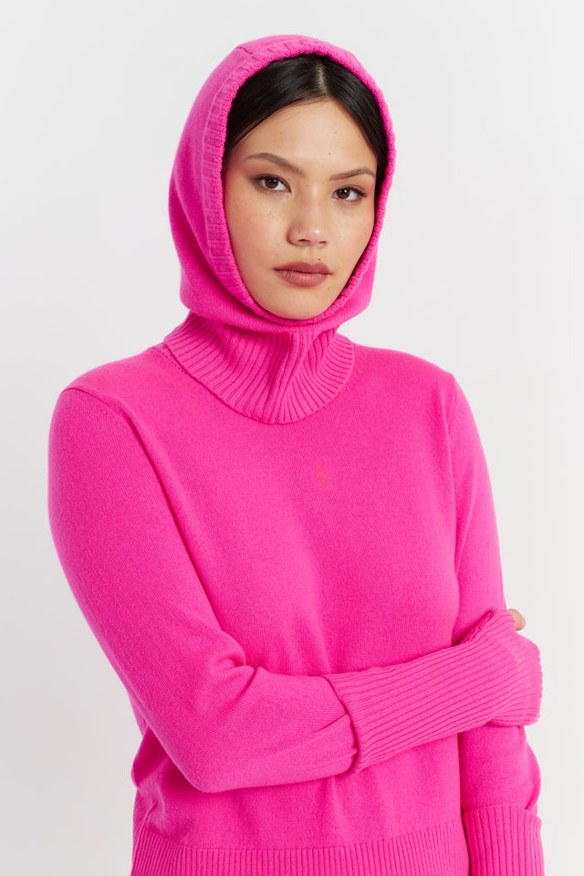 Fuchsia Wool-Cashmere Balaclava image 1