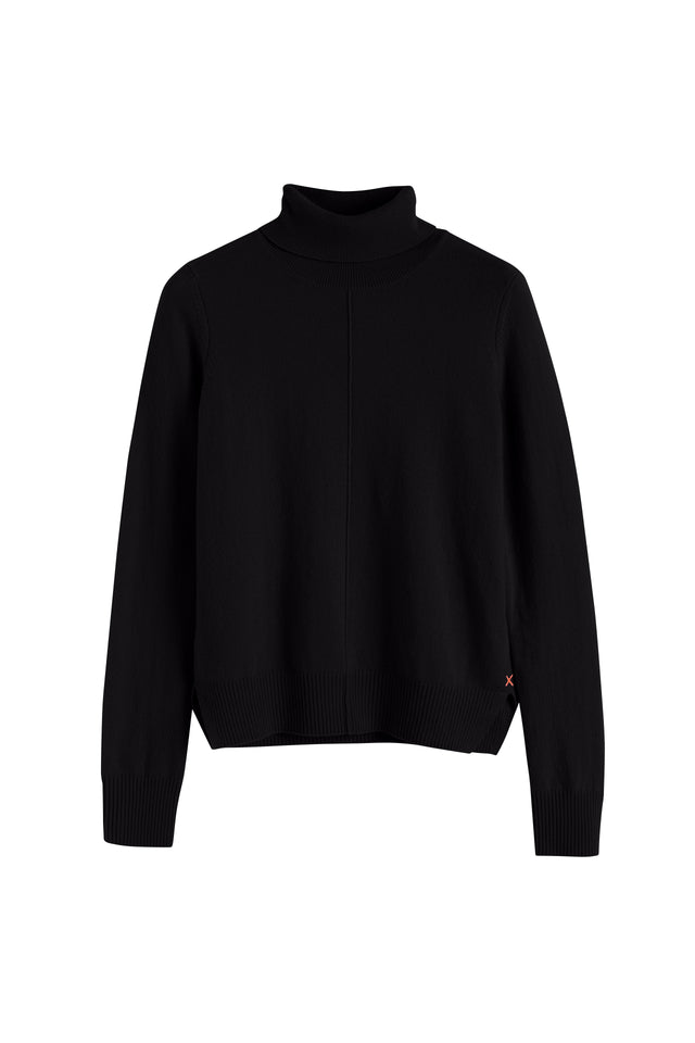 Black Wool-Cashmere Rollneck Sweater image 2