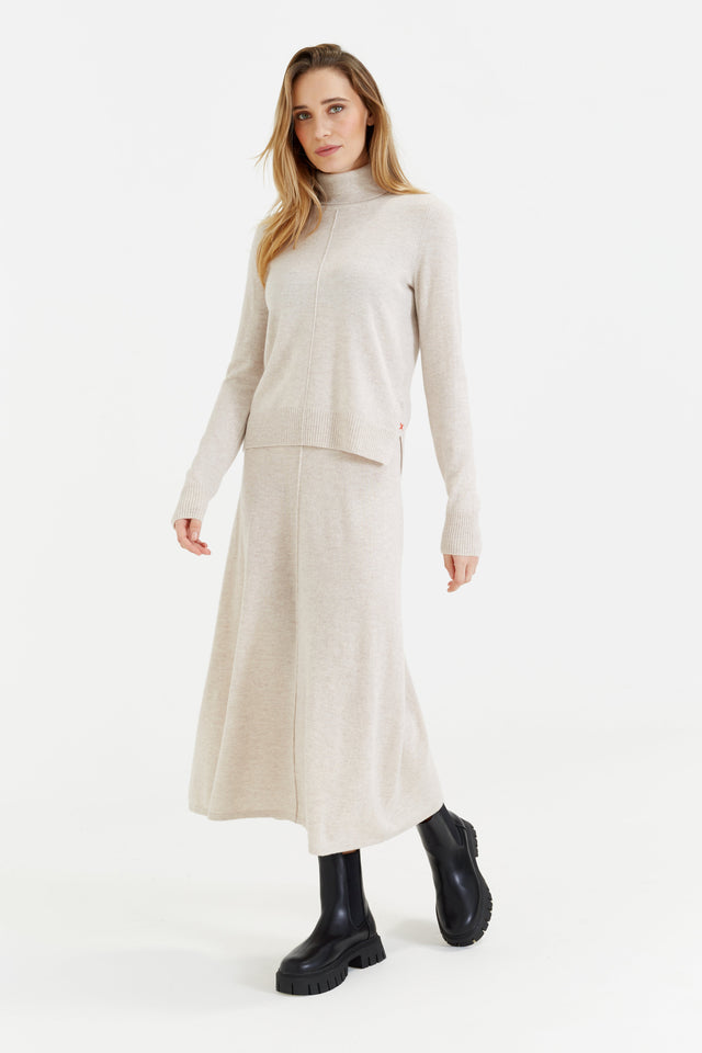 Light-Oatmeal Wool-Cashmere Rollneck Sweater image 4