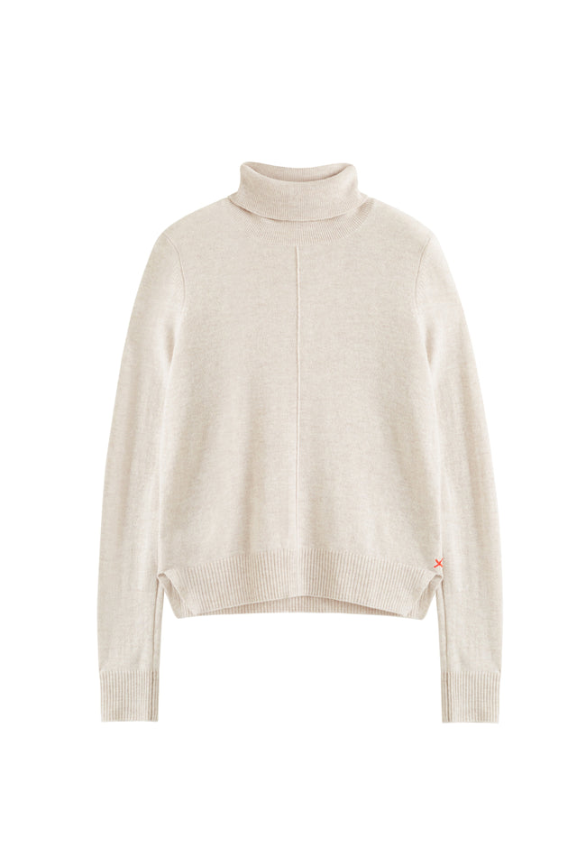 Light-Oatmeal Wool-Cashmere Rollneck Sweater image 2