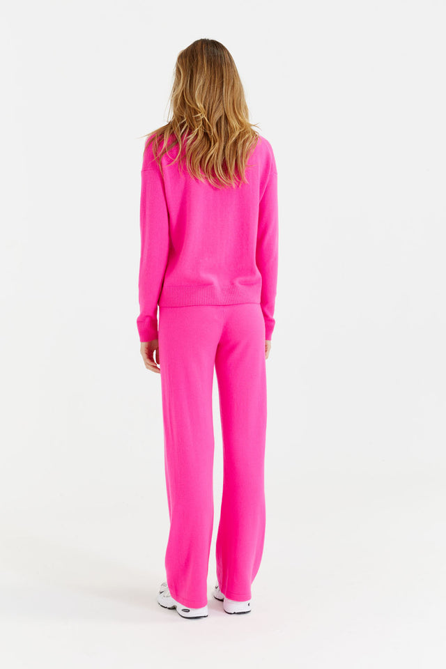 Fuchsia Wool-Cashmere Collared Sweater image 3