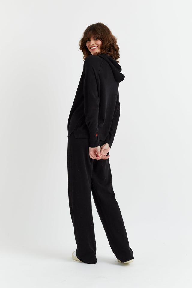 Women's Knitted Hoodie Chinti and Parker Black Wool-Cashmere Boxy fit Size XS-3L image 4