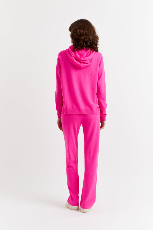 Fuchsia Wool-Cashmere Boxy Hoodie image 3
