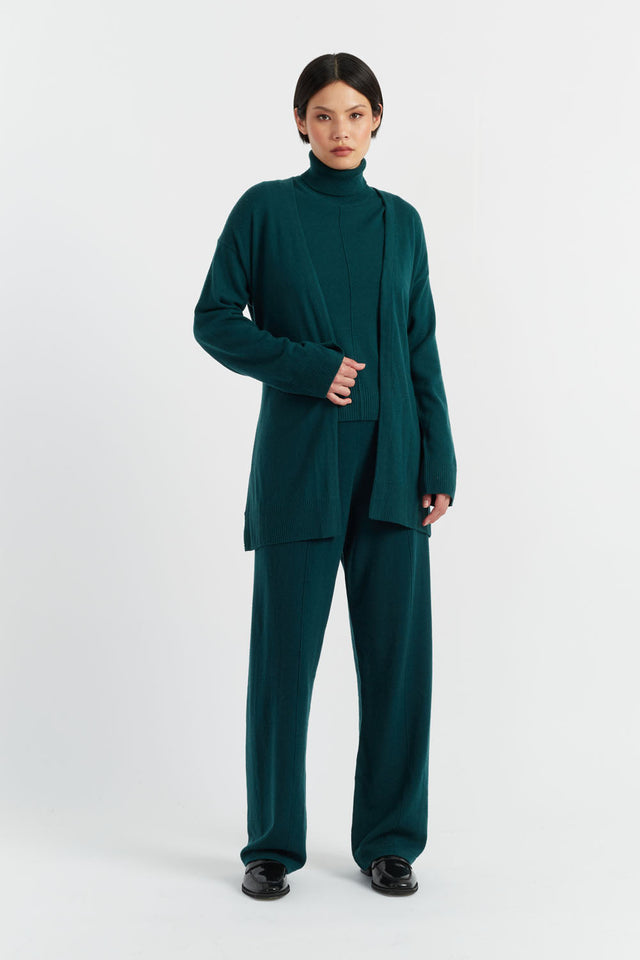 Forest-Green Wool-Cashmere Belted Cardigan image 4