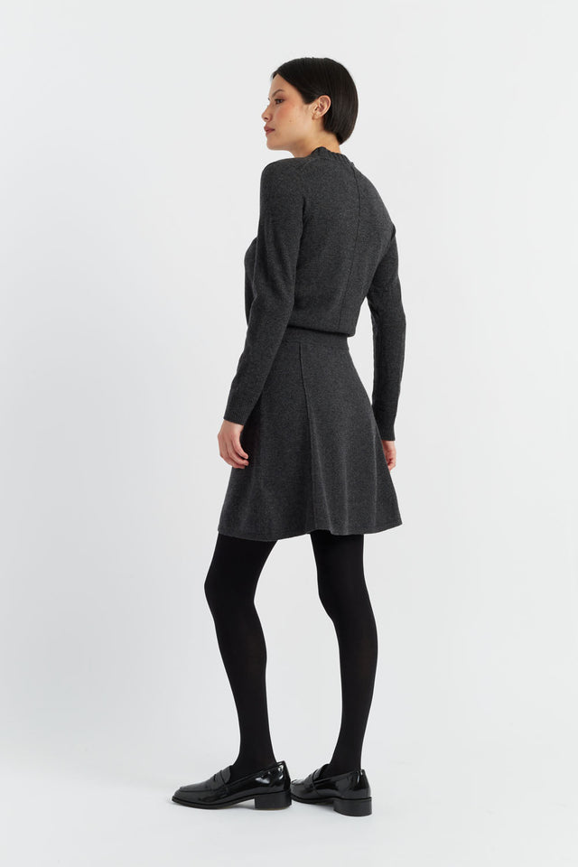 Charcoal  Wool-Cashmere Mini Skirt image 3