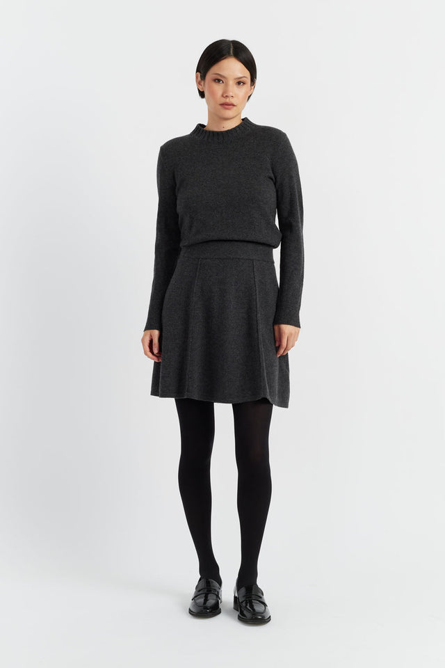 Charcoal  Wool-Cashmere Mini Skirt image 1