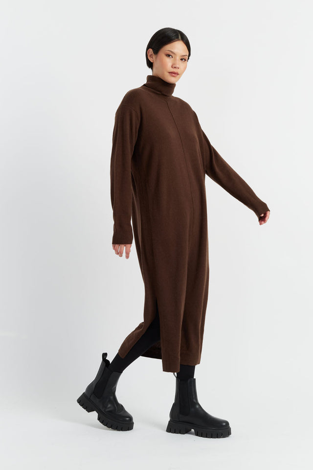 Cocoa Wool-Cashmere Rollneck Dress image 1