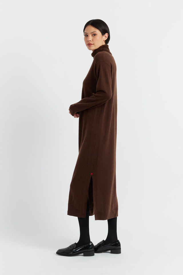 Cocoa Wool-Cashmere Rollneck Dress image 4