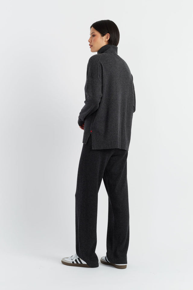 Charcoal Wool-Cashmere Rollneck Sweater image 3