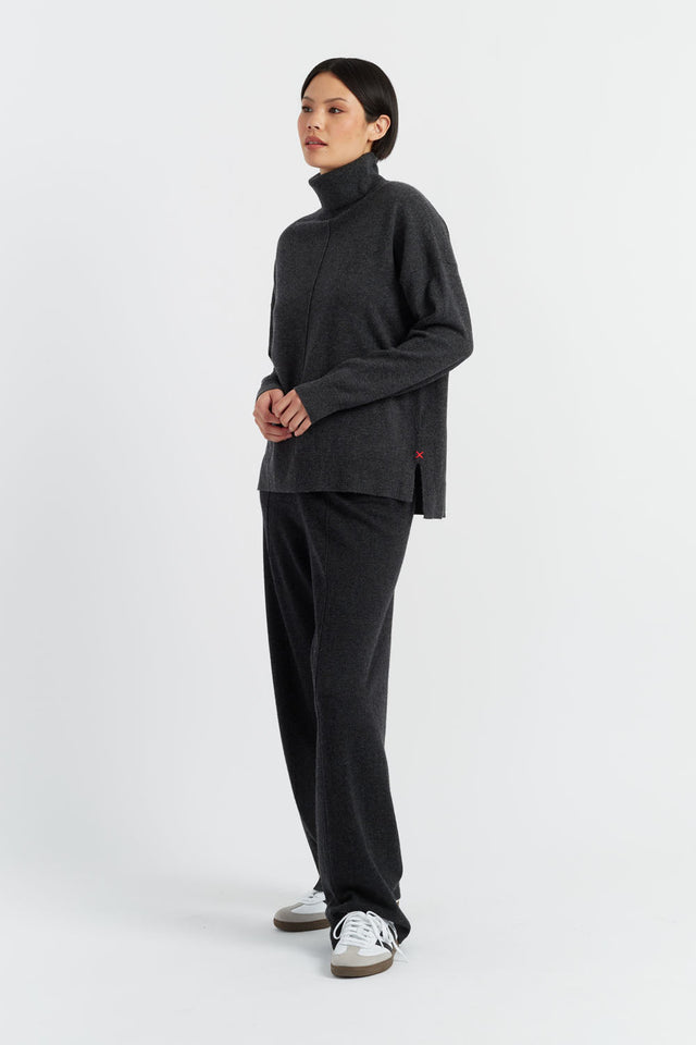 Charcoal Wool-Cashmere Rollneck Sweater image 4