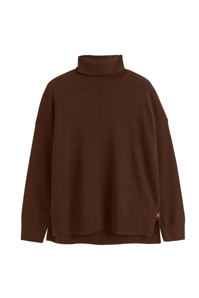 Cocoa Wool-Cashmere Relaxed Rollneck Sweater image 2