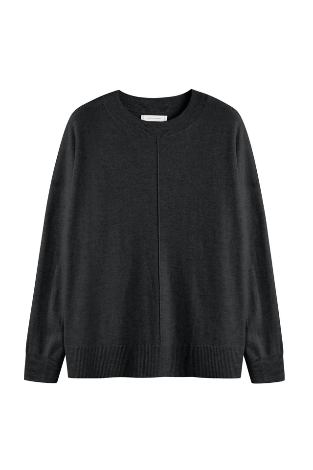 Charcoal Wool-Cashmere Slouchy Sweater image 2