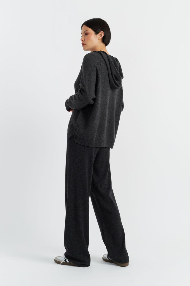 Charcoal Wool-Cashmere Boxy Hoodie image 3