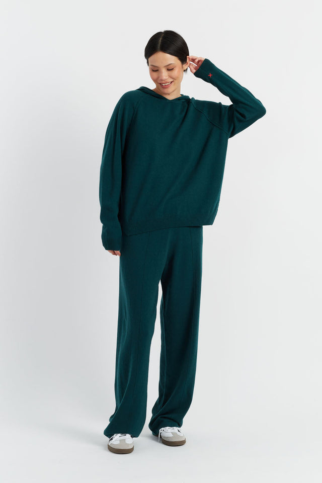 Women's Knitted Hoodie Chinti and Parker Forest-Green Wool-Cashmere Boxy fit Size XS-3L image 4
