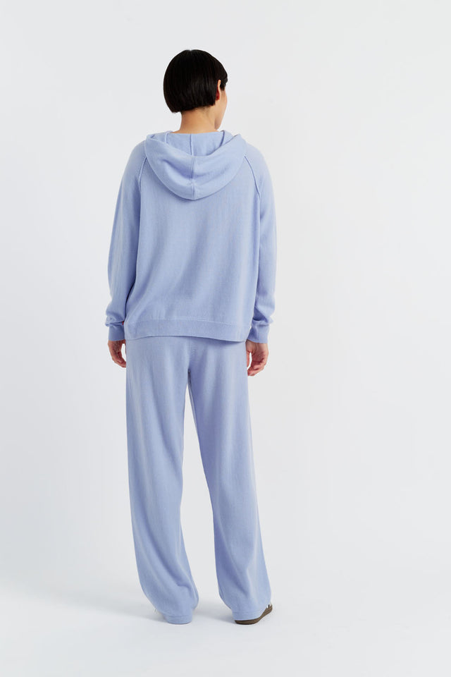 Washed-Blue Wool-Cashmere Boxy Hoodie image 3