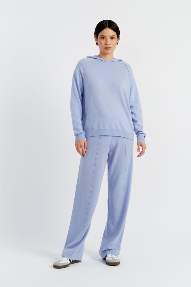 Washed-Blue Wool-Cashmere Boxy Hoodie image 4