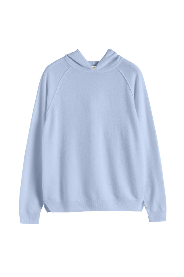 Washed-Blue Wool-Cashmere Boxy Hoodie image 2