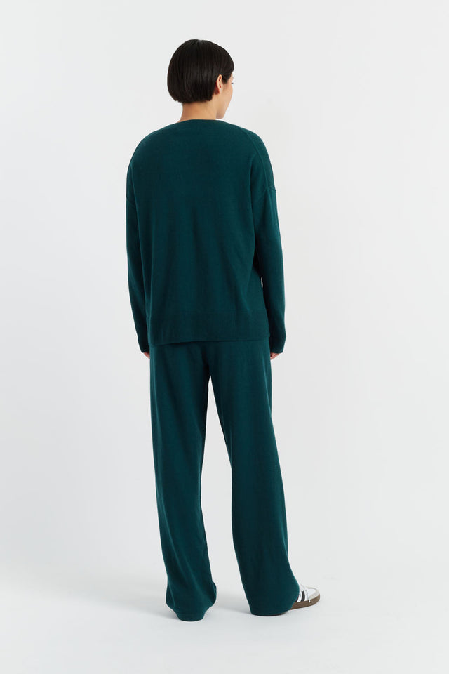 Forest-Green Wool-Cashmere Slouchy Sweater image 3