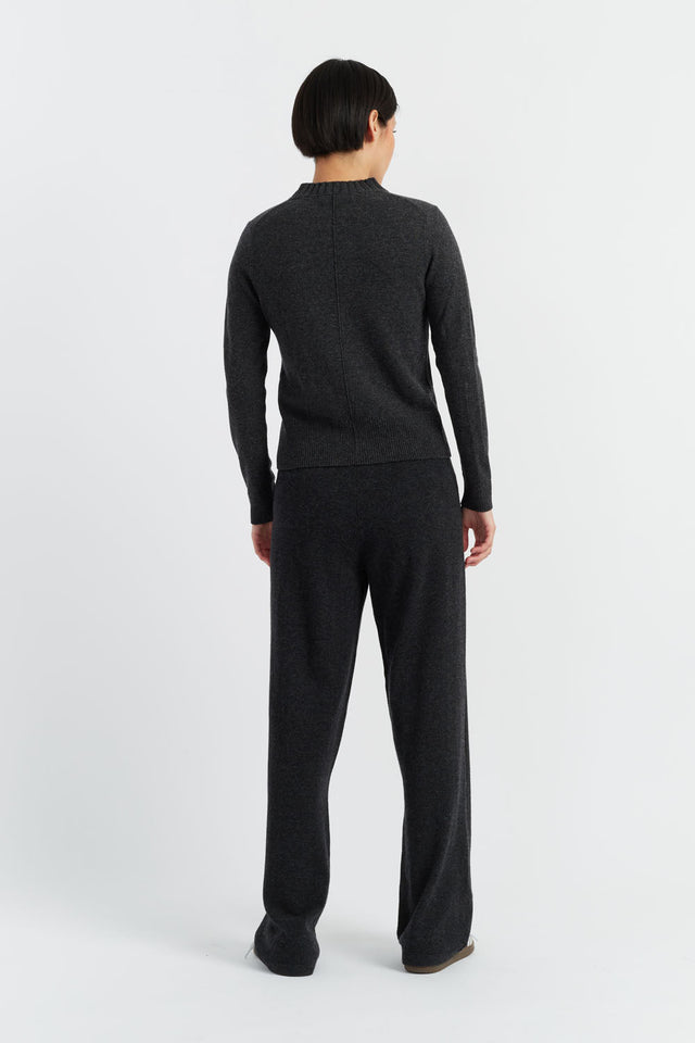 Charcoal Wool-Cashmere Cropped Sweater image 3