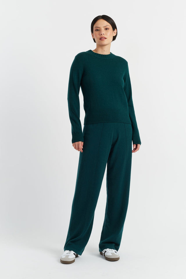 Forest-Green Wool-Cashmere Cropped Sweater image 4