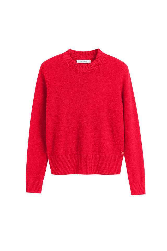 Velvet-Red Wool-Cashmere Cropped Sweater image 2