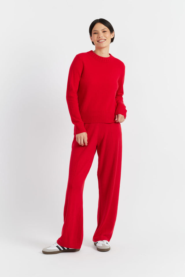 Velvet-Red Wool-Cashmere Cropped Sweater image 4